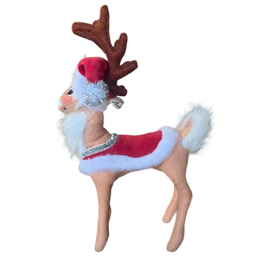 ANNALEE 2013 Silver Sparkle Reindeer 10” Doll Figure Decor Christmas Holidays